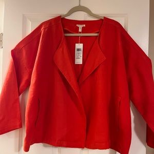 EILEEN FISHER Coral Heavy Organic Linen Jacket.